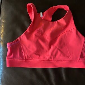 Brooks sports bra, great condition, pocket on back and sides, neon pink